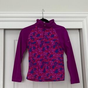Columbia Kids' size M (10/12) Floral Purple Fleece Sweater